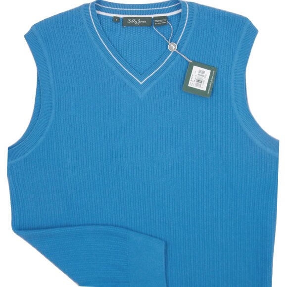 New $179 Bobby Jones Collection Vest!SmallBlueV Neck100% Pima Cotton